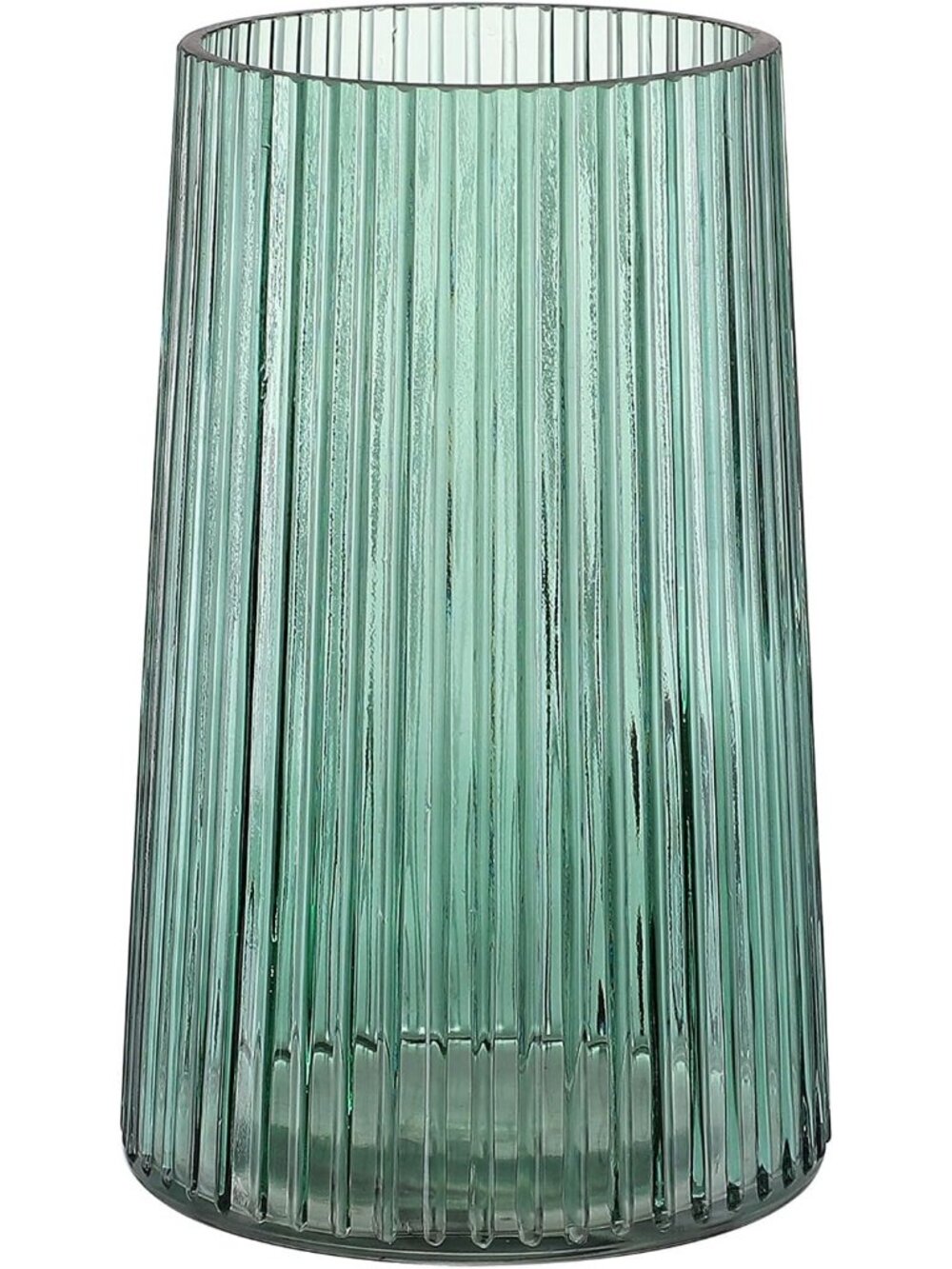 8 Inches Modern Green Glass Vase Flower Bouquet Living Room Bedroom Home Deco